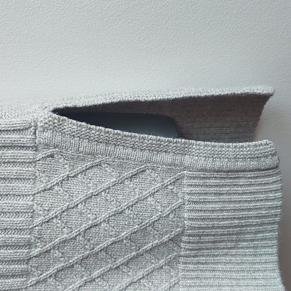 Adrienne Vittadini Gray Ribbed Sleeveless Wool blend Long Tunic Sweater Vest - Picture 6 of 6